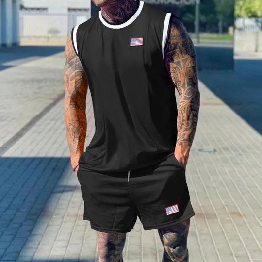 Heidi-Mode | Set von lässigen Sportshorts und Kurzarmshirts für Herren