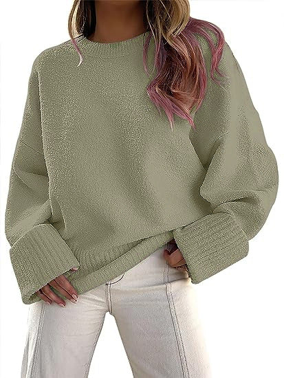 Damen gemütlicher Oversized Pullover mit strukturiertem Fleece Heidi-Mode