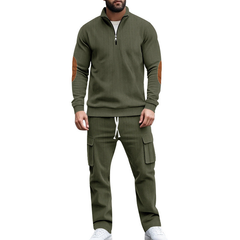 Herren sportliches Freizeitset mit Reißverschluss und praktischen Taschen Heidi-Mode