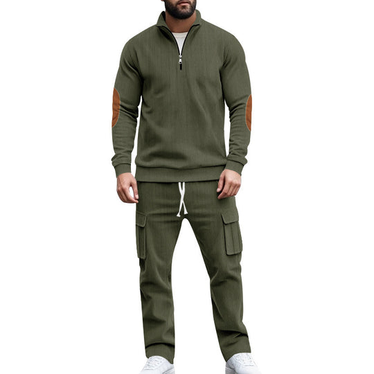 Herren sportliches Freizeitset mit Reißverschluss und praktischen Taschen Heidi-Mode