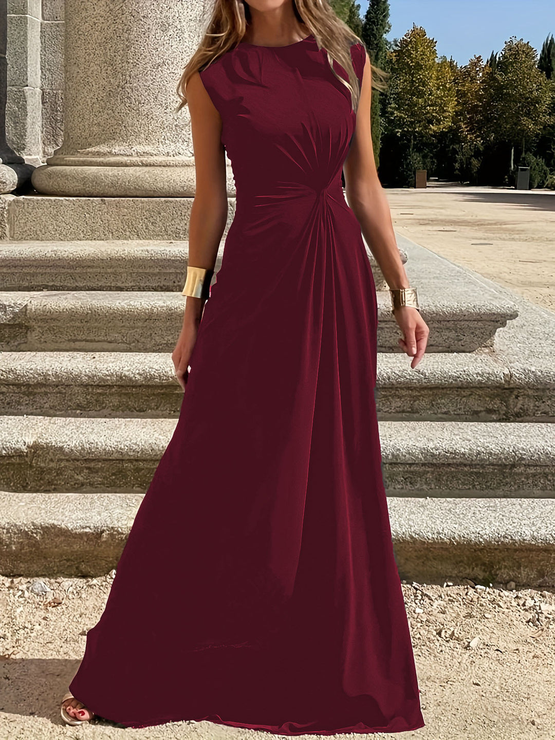 Damen Maxikleid mit elegantem Wickeldesign und schmeichelndem Schnitt Heidi-Mode