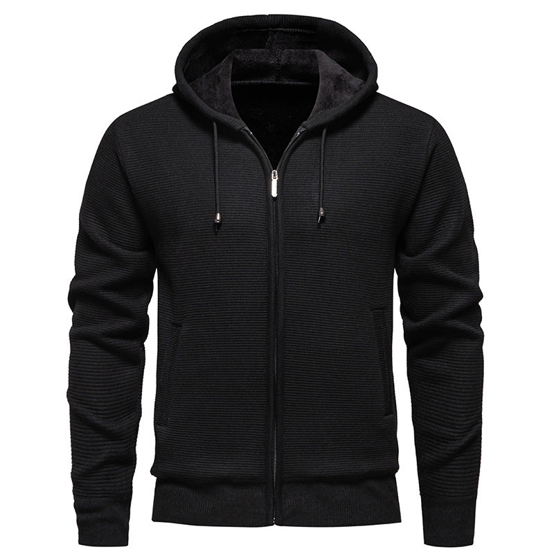 Herren sportliche Fleecejacke mit hohem Kragen und Reißverschluss Heidi-Mode