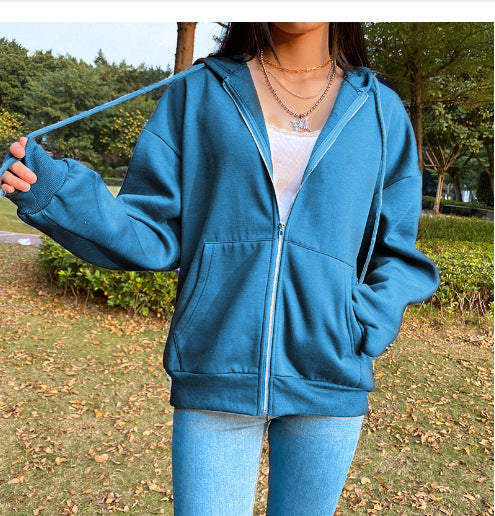 Damen bequeme Kapuzenjacke mit praktischen Taschen und lässigem Schnitt Heidi-Mode