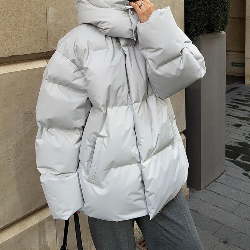 Damen Pufferjacke mit hohem Kragen und seitlichen Eingrifftaschen Heidi-Mode