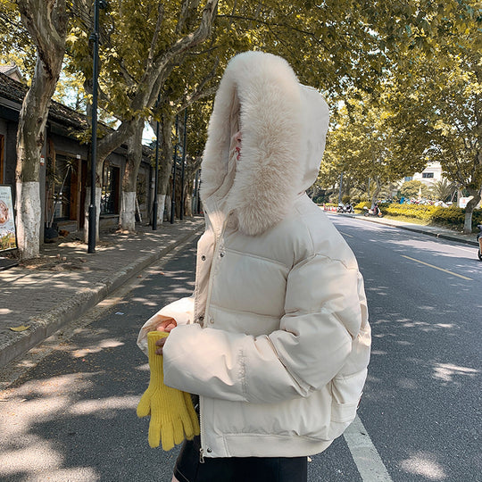 Damen Modische und wärmende Pufferjacke mit luxuriösem Kunstpelzkragen Heidi-Mode