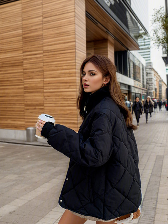 Damen gesteppte Übergangsjacke mit elastischen Bündchen und praktischen Taschen Heidi-Mode