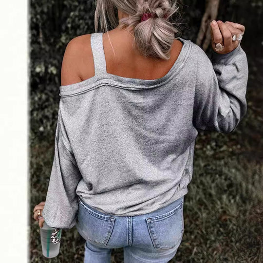 Damen lässiger Oversized Pullover mit herzförmigem Glitzer-Design Heidi-Mode