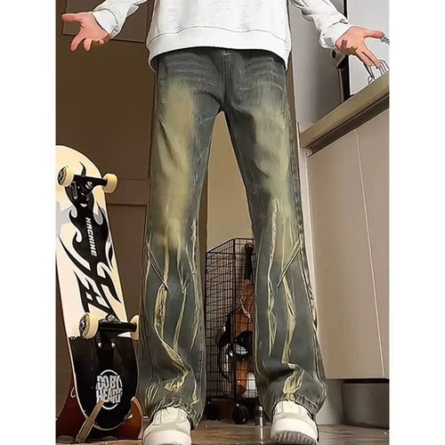 Herren lässige baggy Jeans im used Look Heidi-Mode