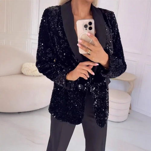 Damen Glitzernder Blazer Heidi-Mode