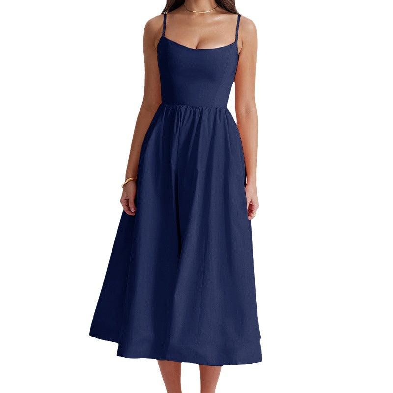 Damen Maxikleid mit floralem Print und verstellbaren Spaghettiträgern Heidi-Mode