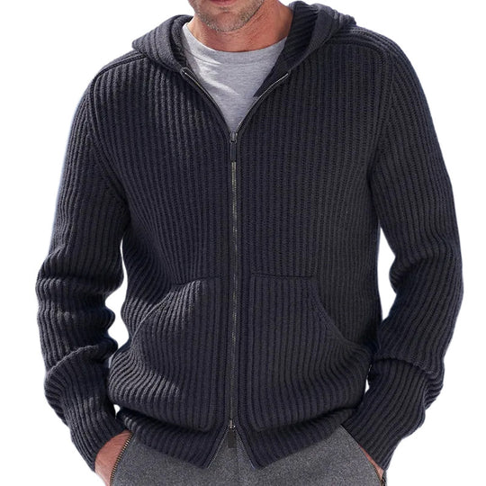 Herren Strickjacke mit strukturierter Oberfläche und praktischen Taschen Heidi-Mode