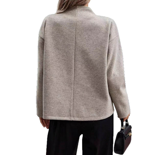 Damen Modische Wolljacke im eleganten Look mit doppelter Knopfreihe Heidi-Mode