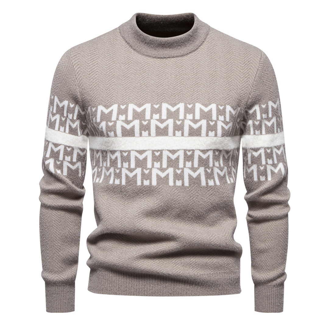 Herren Strukturierter Hochkragen-Pullover Heidi-Mode