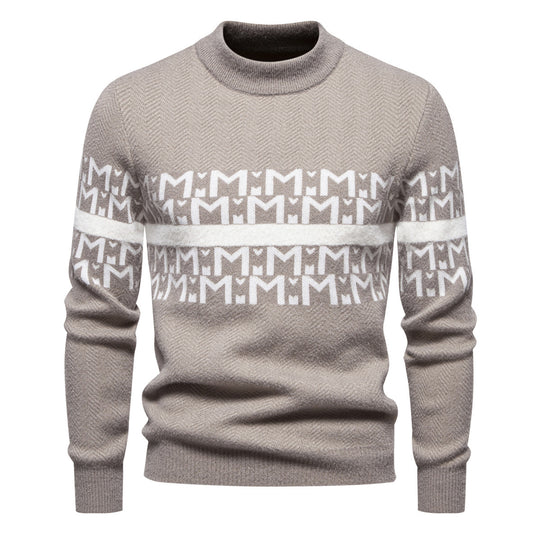 Herren Strukturierter Hochkragen-Pullover Heidi-Mode