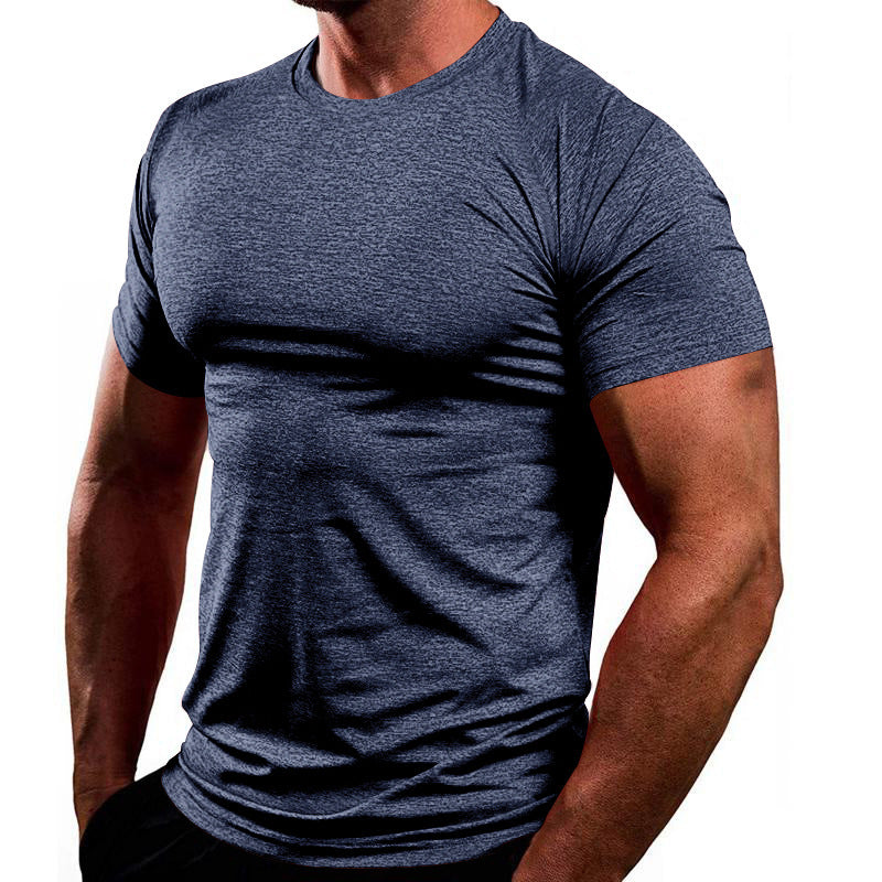 Herren Atmungsaktives Fitness-T-Shirt aus leichtem Stoff mit körperbetontem Schnitt Heidi-Mode