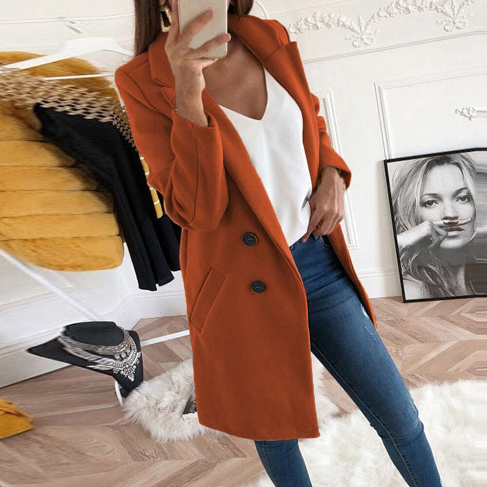 Heidi-Mode | Lange Doppelreiherjacke mit Taschen
