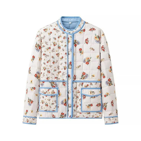 Damen Blumengestickte Steppjacke mit praktischen Taschen und modernem Schnitt Heidi-Mode