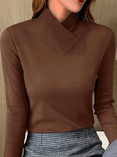 Heidi-Mode | Eleganter Rollkragenpullover Mit Hohem Kragen