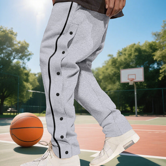 Herren Sportliche Jogginghose mit seitlichen Druckknöpfen und elastischem Bund Heidi-Mode