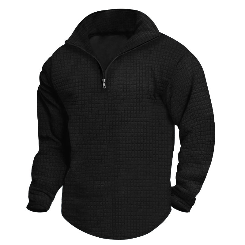 Herren bequeme Fleecejacke mit modernem Reißverschluss und strukturiertem Design Heidi-Mode