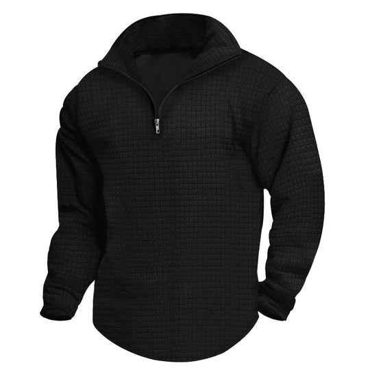 Herren bequeme Fleecejacke mit modernem Reißverschluss und strukturiertem Design Heidi-Mode