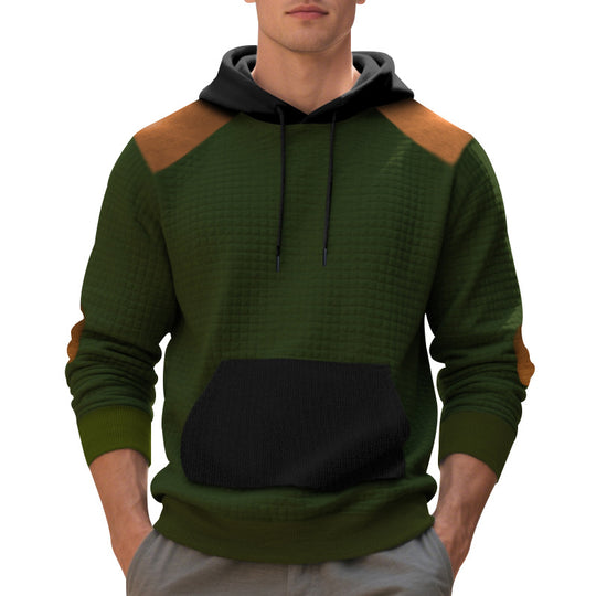 Herren Hoodie mit strukturiertem Stoff und kontrastierenden Details Heidi-Mode