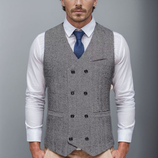Herren stilvolle Weste im Hahnentrittmuster Heidi-Mode