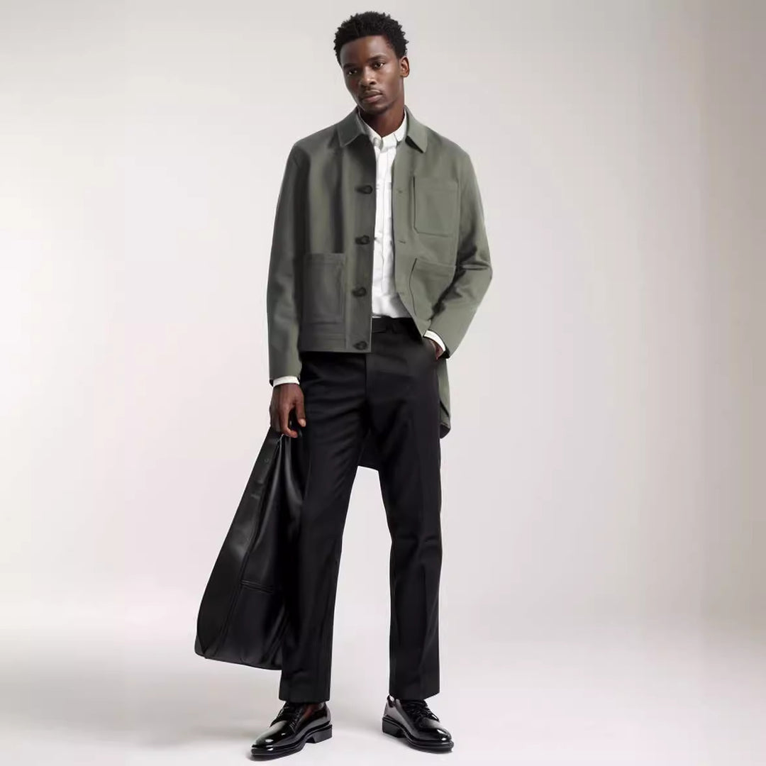 Herren leichte Utility-Jacke mit funktionalen Taschen und modernem Schnitt Heidi-Mode