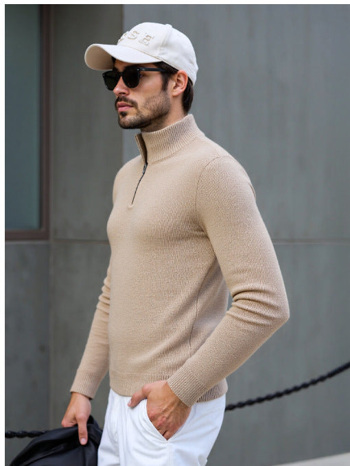 Herren Rollkragenpullover mit modernem Strukturdesign Heidi-Mode