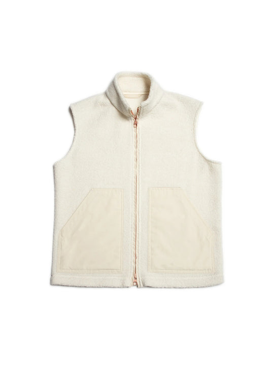 Damen Fleece-Weste mit hohem Kragen und weichen Taschen Heidi-Mode