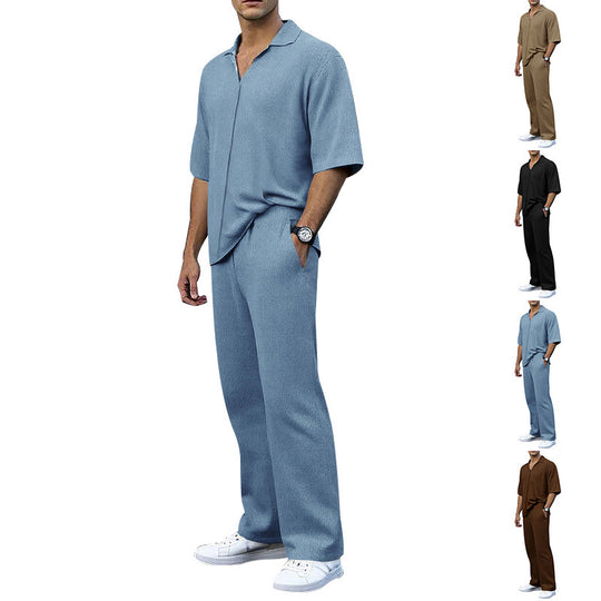 Herren elegantes Freizeit-Outfit aus weichem Strickmaterial mit lässigem Schnitt Heidi-Mode