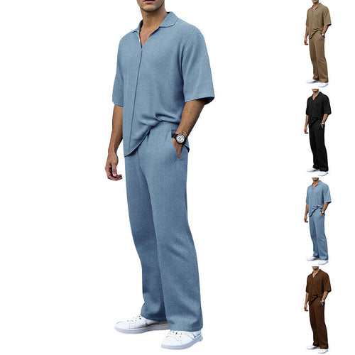 Herren elegantes Freizeit-Outfit aus weichem Strickmaterial mit lässigem Schnitt Heidi-Mode