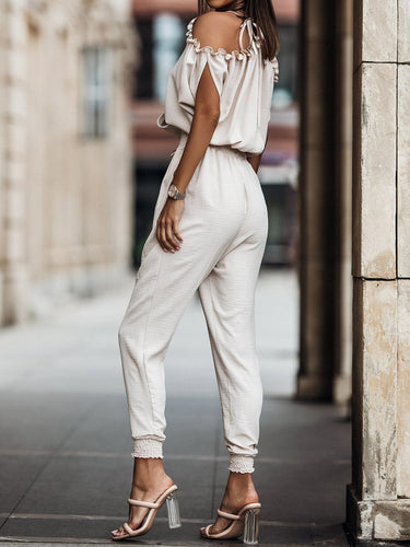 Heidi-Mode | Wundervolle Ideen Rüsch Kalt Schulter Jumpsuit