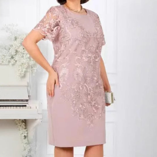 Damen Elegantes Kleid mit floraler Spitze Heidi-Mode