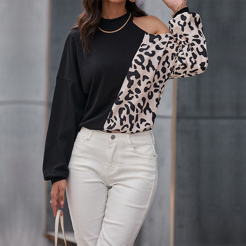 Damen Designer Oberteil mit asiatischem Stehkragen und elegantem Animal-Print Heidi-Mode