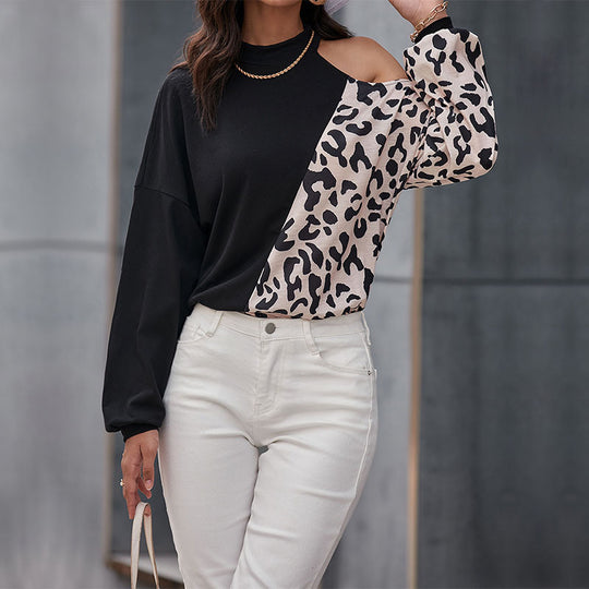Damen Designer Oberteil mit asiatischem Stehkragen und elegantem Animal-Print Heidi-Mode