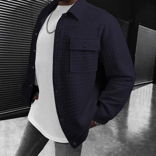 Herren Lässige Überziehjacke mit strukturiertem Design und praktischen Taschen Heidi-Mode