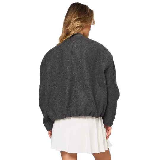 Damen modische Puffjacke mit praktischen Reißverschlusstaschen und elastischen Bündchen Heidi-Mode