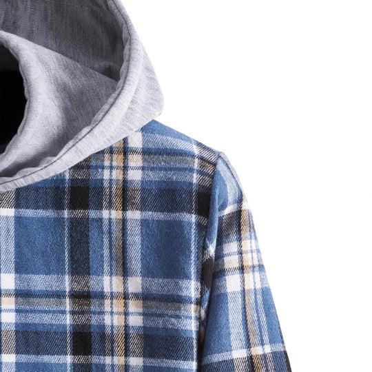 Herren Flanellhemd mit integrierter Kapuze Heidi-Mode