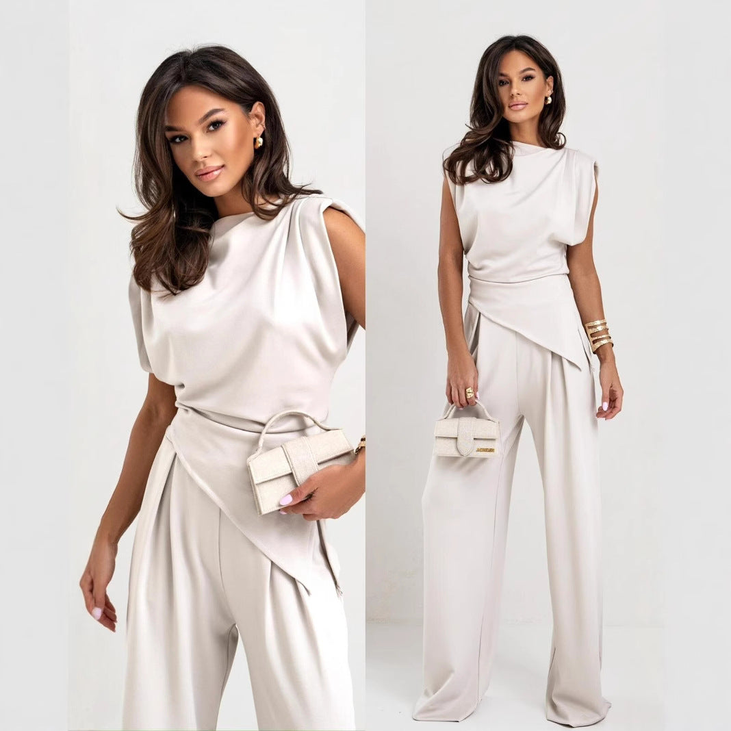Damen eleganter Jumpsuit mit asymmetrischem Schnitt und hochmodernem Design Heidi-Mode