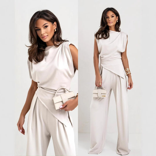 Damen eleganter Jumpsuit mit asymmetrischem Schnitt und hochmodernem Design Heidi-Mode