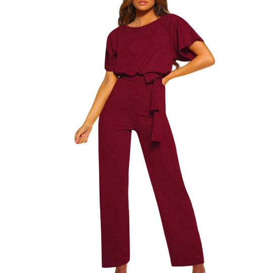Damen elegantes Set bestehend aus fließender Bluse und weit geschnittenen Hosen Heidi-Mode