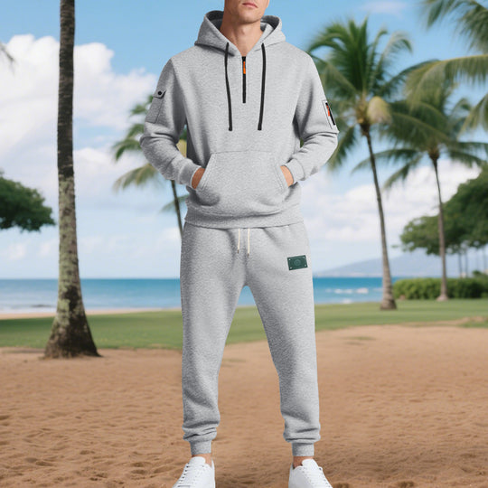 Herren Sportliches Hoodie- und Jogginganzug-Set mit atmungsaktiven Eigenschaften und praktischen Taschen Heidi-Mode