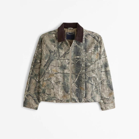 Herren Freizeitjacke im modernen Camouflage-Design mit hochschließendem Kragen Heidi-Mode
