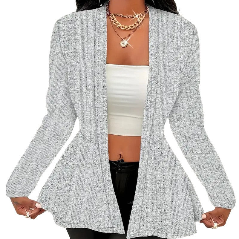 Damen Moderne Strickjacke mit asymmetrischem Schnitt und eleganten Details Heidi-Mode