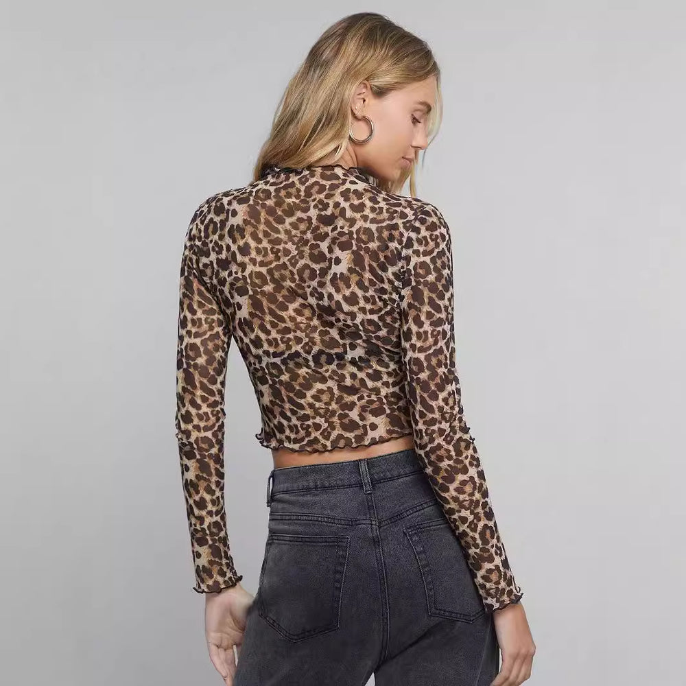 Damen Transparente Langarmshirt Heidi-Mode