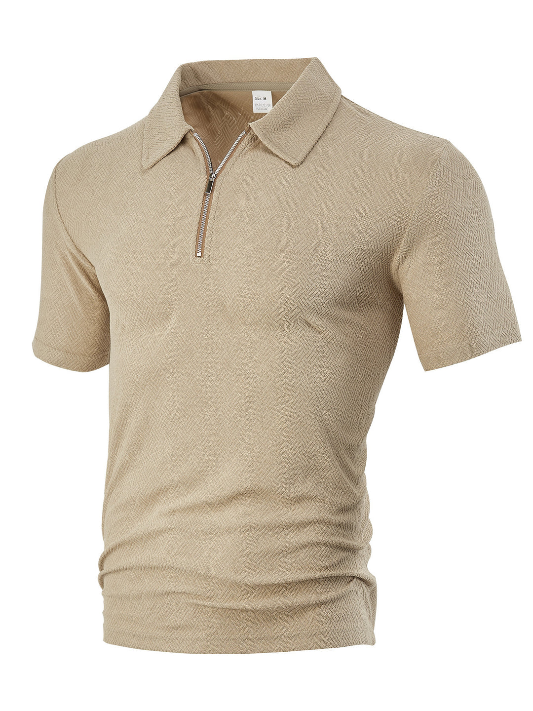 Herren Polo-Shirt mit elegantem Reißverschluss und strukturiertem Design Heidi-Mode