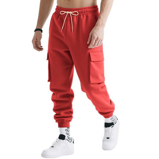 Herren Cargo-Jogginghose mit seitlichen Reißverschlusstaschen und elastischem Bund Heidi-Mode