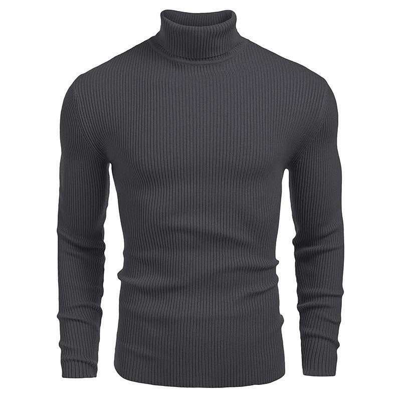 Herren Rollkragenpullover aus feinem Rippstrick Heidi-Mode