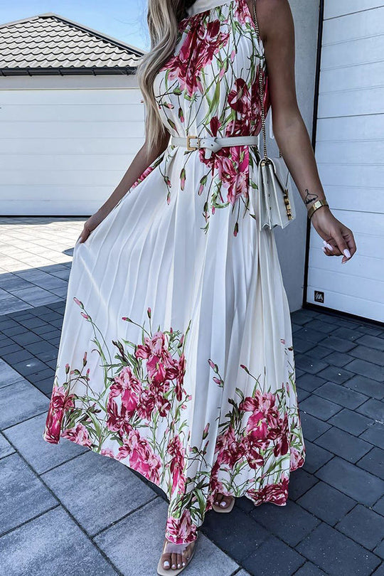 Heidi-Mode | Life in Floral Plissierter Neckholder Maxikleid